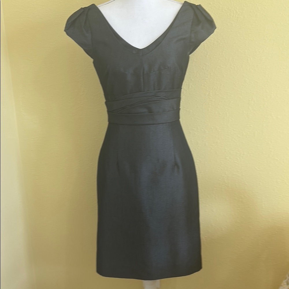 ANTONIO MELANI Gray Ruched Sheath Mini Dress
